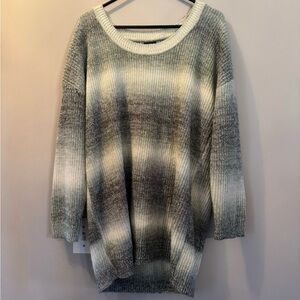 Torrid Women's Ombre Sweater - Gray and Cream
